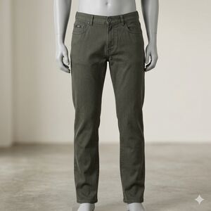 HUGO BOSS Jacksons Grey Herringbone Pants 38x35 Straight Leg Cotton Blend Turkey